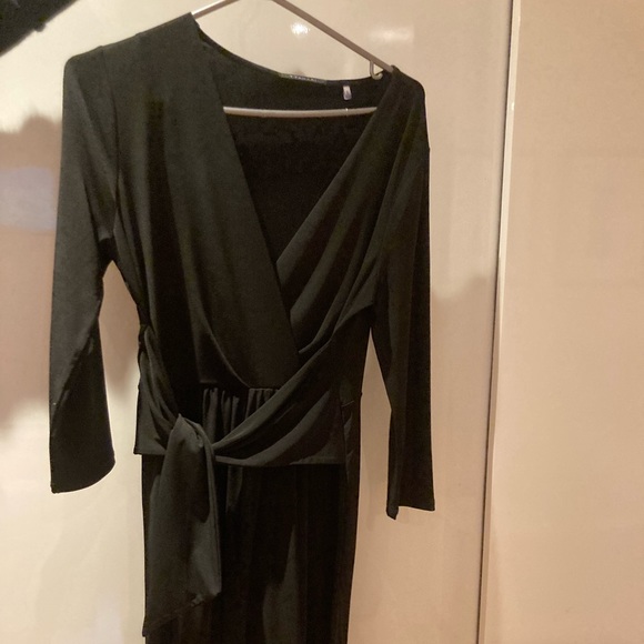 Black Faux Wrap Dress - like new - Picture 1 of 4